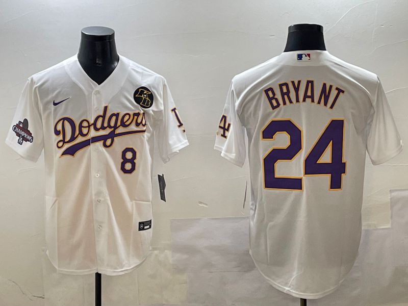 Men Los Angeles Dodgers #24 Bryant White Fashion Game 2025 Nike MLB Jersey style 3062